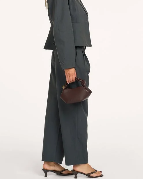 PANTALON EVIE BARREL GRIS FONCÉ CHINÉ ~ MY ESSENTIAL WARDROBE