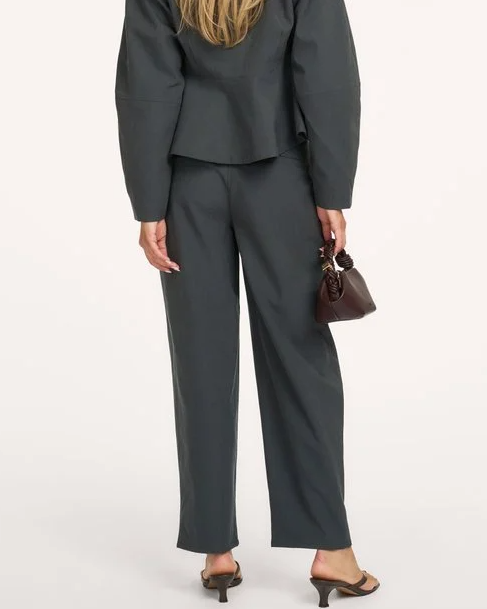 PANTALON EVIE BARREL GRIS FONCÉ CHINÉ ~ MY ESSENTIAL WARDROBE