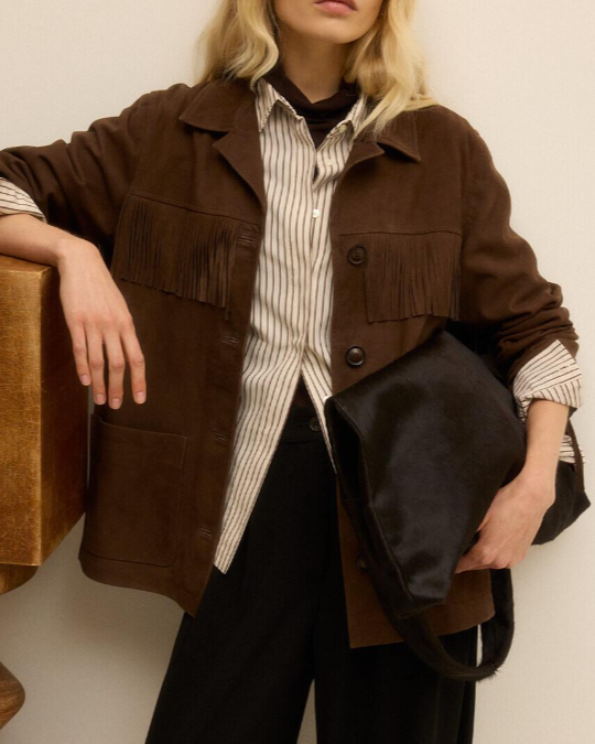 CHEMISE COSMA RAW WHITE & BROWN ~ HARTFORD