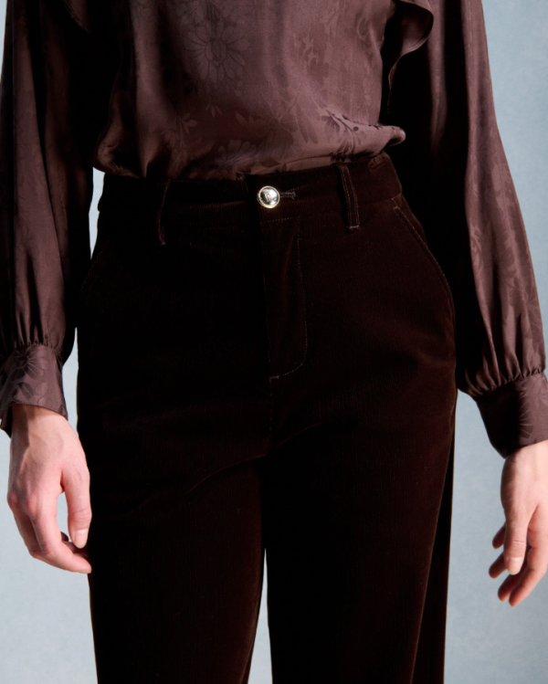 PANTALON PEDRO VELOURS CHOCOLAT ~ PETITE MENDIGOTE