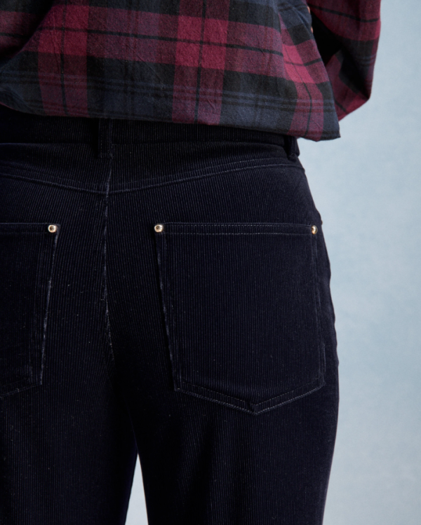 PANTALON PAULINE VELOURS MARINE ~ PETITE MENDIGOTE