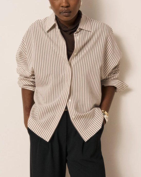 CHEMISE COSMA RAW WHITE & BROWN ~ HARTFORD