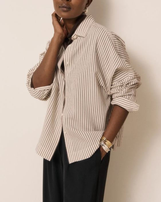 CHEMISE COSMA RAW WHITE & BROWN ~ HARTFORD
