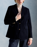 VESTE OLIVIA VELOURS MARINE ~ PETITE MENDIGOTE