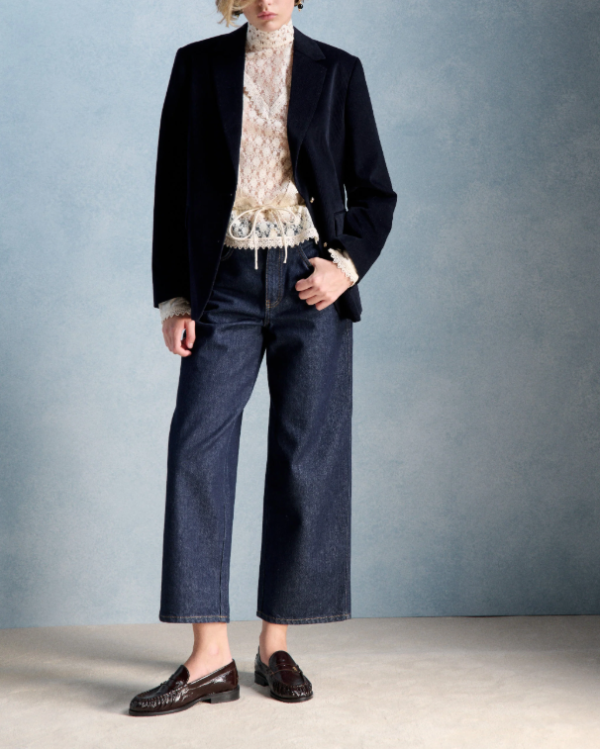 VESTE OLIVIA VELOURS MARINE ~ PETITE MENDIGOTE