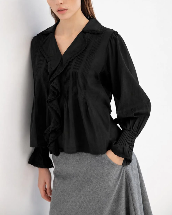 BLOUSE GALIA  BLACK ~ PROJECT AJ117