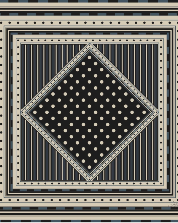 FOULARD FAREO NOIR MARINE ~ DIEGA