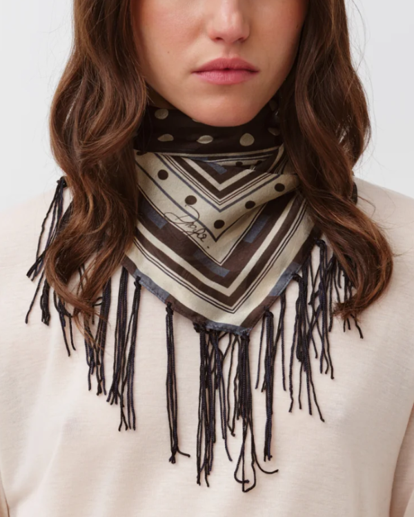 FOULARD FAREO NOIR MARINE ~ DIEGA