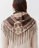 FOULARD FAREO ECRU CHOCOLAT ~ DIEGA