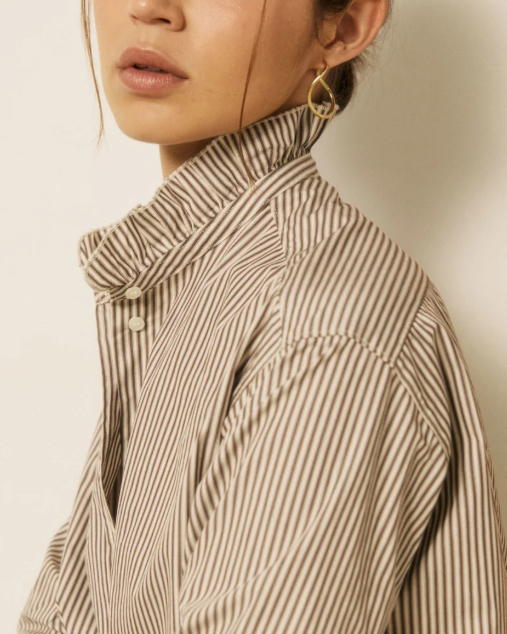 CHEMISE CHANA BROWN STRIPES ~ HARTFORD