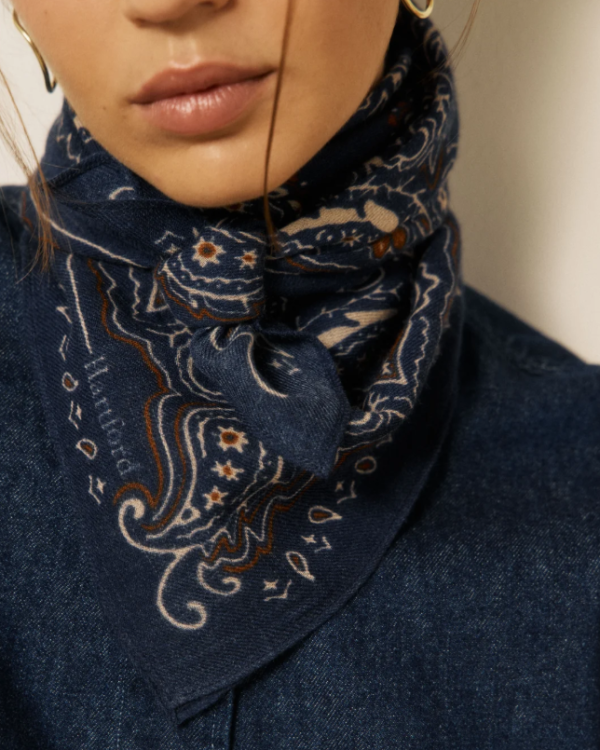 ECHARPE PAISLEY NAVY ~ HARTFORD