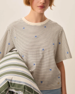 TEE-SHIRT JOSEF MARINE/CIEL ~ DES PETITS HAUT