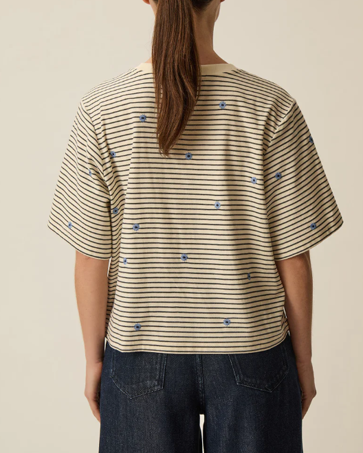 TEE-SHIRT JOSEF MARINE/CIEL ~ DES PETITS HAUT