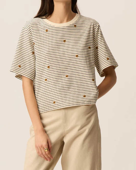 TEE-SHIRT JOSEF MARINE/MOUSSE ~ DES PETITS HA