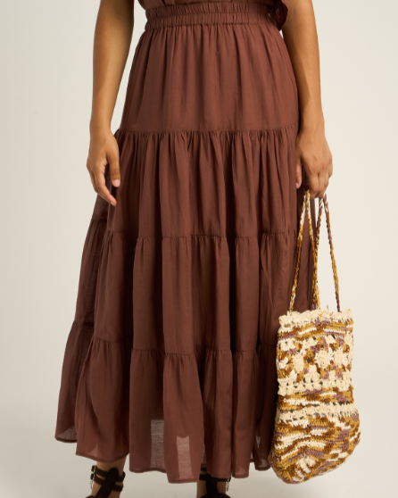 JUPE JILL BROWN ~ PETITE MENDIGOTE