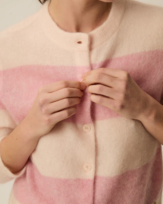 GILET DOMETTE POUDRE/ROSE ~ DES PETITS HAUTS