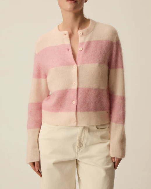 GILET DOMETTE POUDRE/ROSE ~ DES PETITS HAUTS