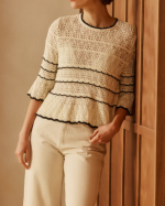 TOP MAILLE MELINA ECRU ~ PETITE MENDIGOTE