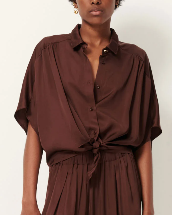 BLOUSE ALFASSA NIGHT MOKA ~ SESSUN
