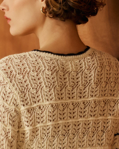 TOP MAILLE MELINA ECRU ~ PETITE MENDIGOTE