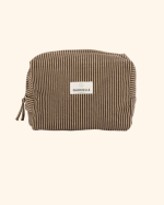 TROUSSE DE TOILETTE RAYURES CAFÉ ~ GABRIELLE