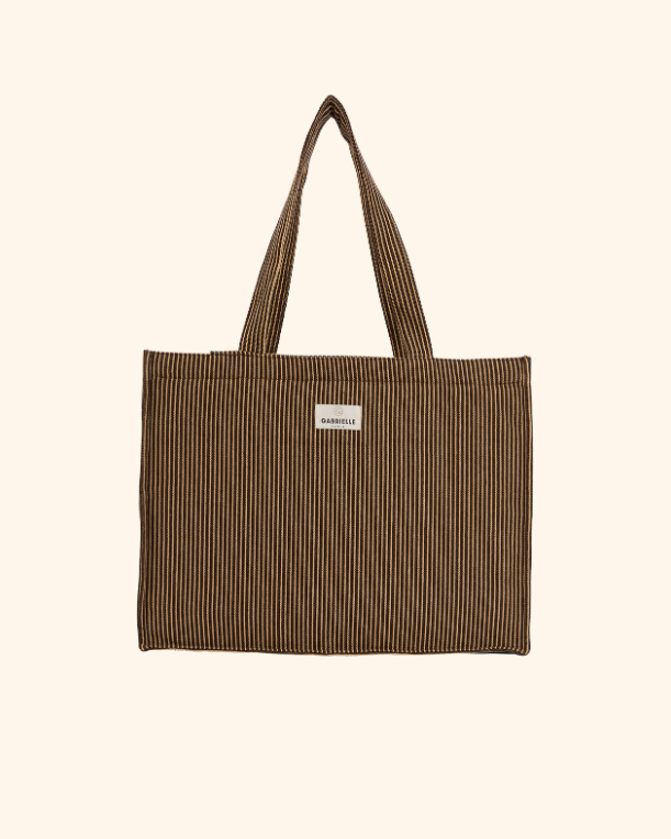 SAC 24H RAYURES CAFÉ ~ GABRIELLE PARIS