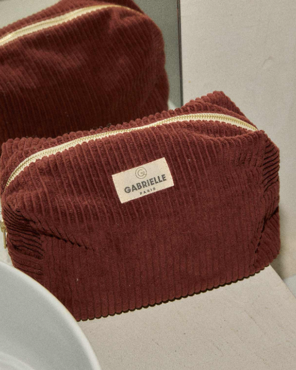 TROUSSE DE TOILETTE VELOURS JASPE ~ GABRIELLE