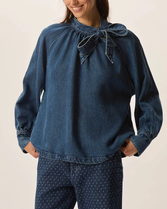BLOUSE LOU MIDDLE BLUE ~ DES PETITS HAUTS