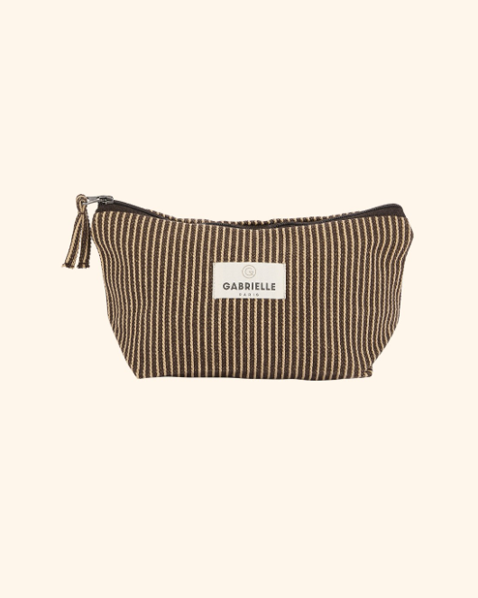 TROUSSE DE BEAUTÉ RAYURES CAFÉ ~ GABRIELLE PA