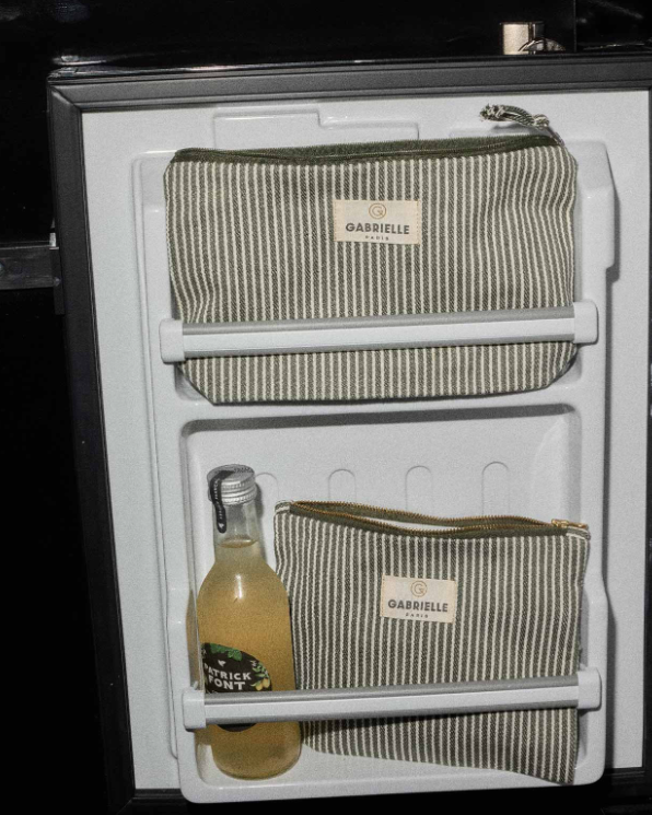 TROUSSE DE BEAUTÉ RAYURES QUARTZ ~ GABRIELLE 