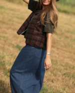 GILET DOLI CARREAUX KAKI ~ ORFEO