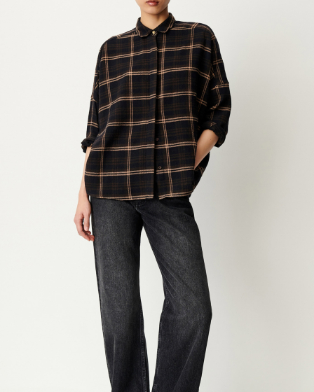 CHEMISE DELIWOOL NAVYPATH ~ SESSUN