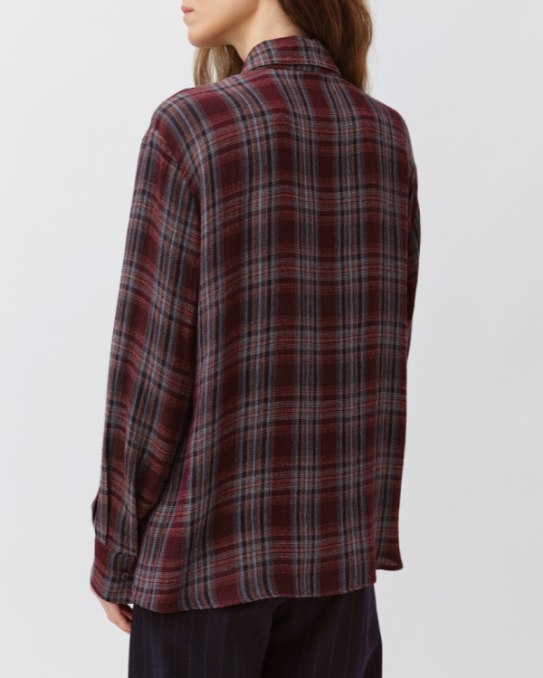 CHEMISE CIANTA PRUNE CIEL MARINE ~ DIEGA