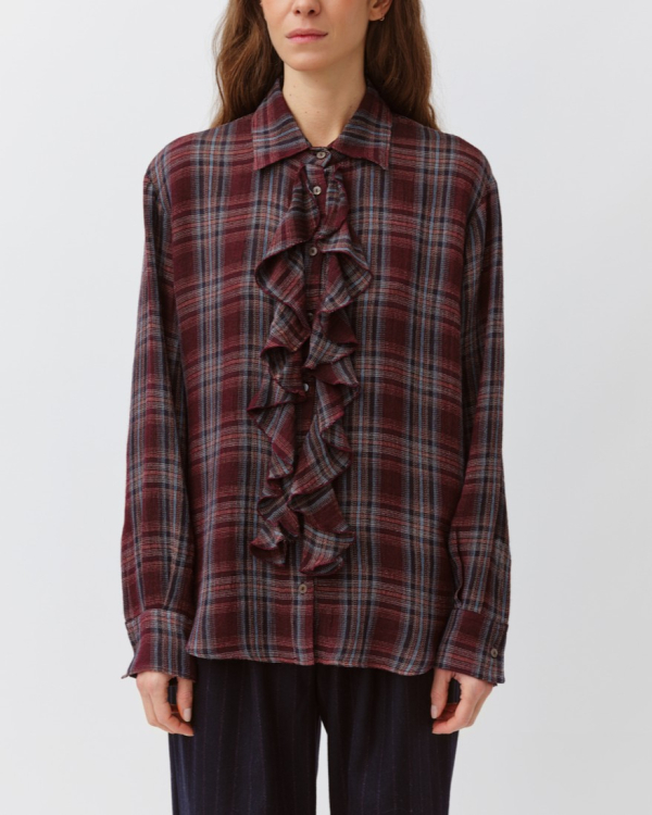 CHEMISE CIANTA PRUNE CIEL MARINE ~ DIEGA