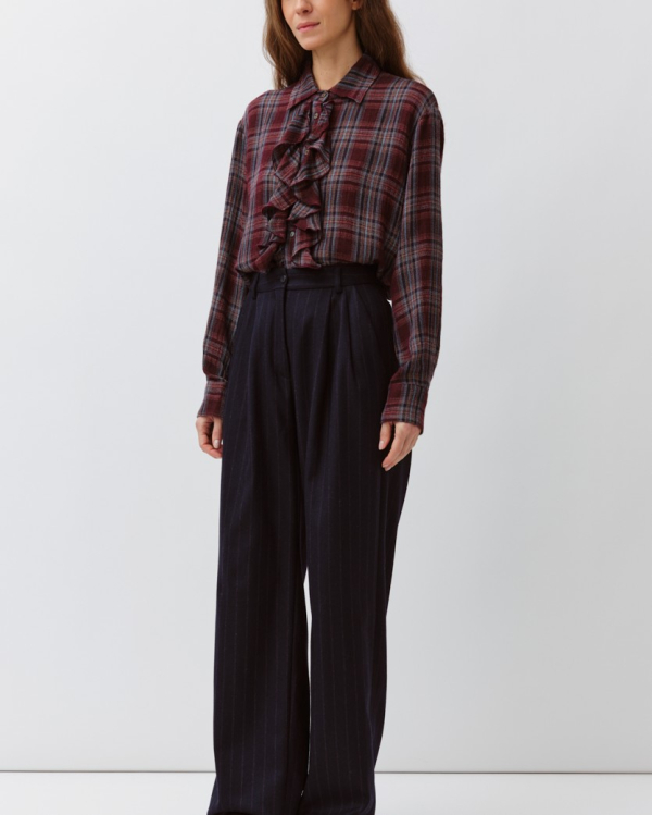 CHEMISE CIANTA PRUNE CIEL MARINE ~ DIEGA