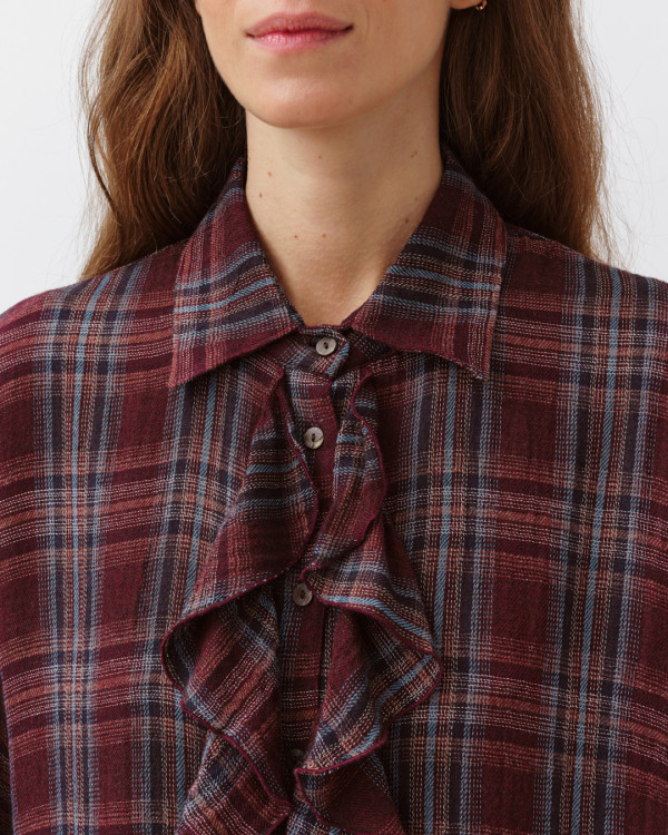 CHEMISE CIANTA PRUNE CIEL MARINE ~ DIEGA