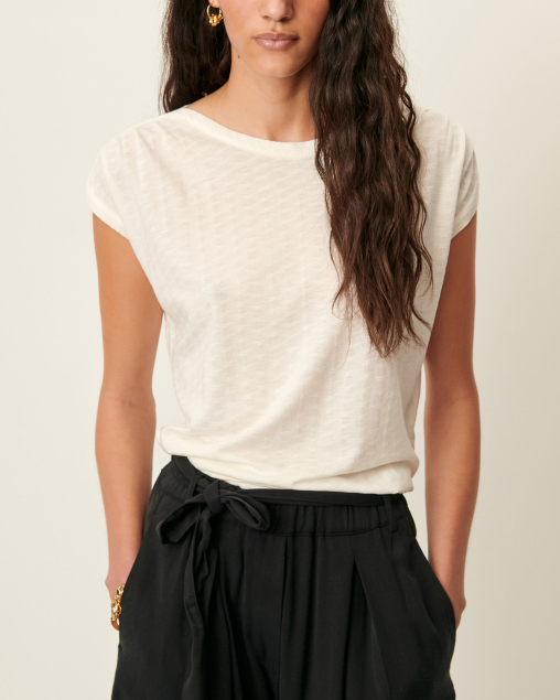 T-SHIRT SIXTOJACQUARD FLEUR DE SEL ~ SESSUN