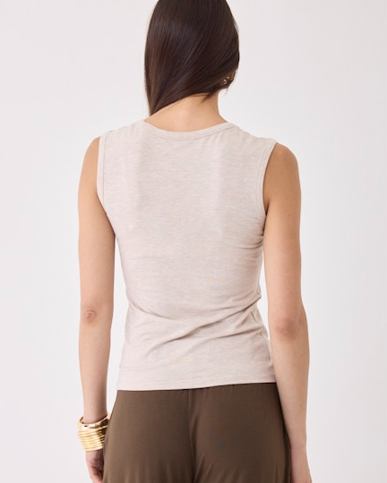 DÉBARDEUR FDE221 ECRU CHINÉ ~ MAJESTIC FILATURES