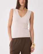 DÉBARDEUR FDE221 ECRU CHINÉ ~ MAJESTIC FILATURES