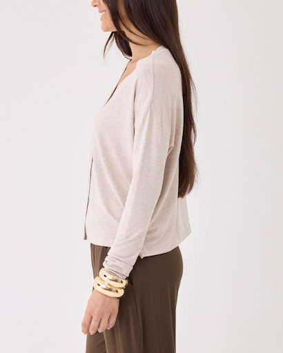 GILET FGI260 ÉCRU CHINÉ ~ MAJESTIC FILATURES