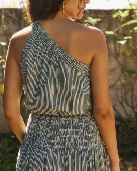 TOP SISSI RAYÉ BASILIC ~ PETITE MENDIGOTE