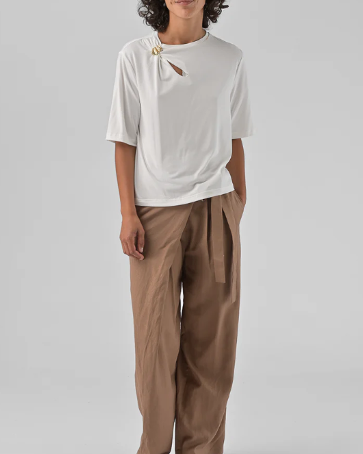 T-SHIRT SASKIA ECRU ~ ORFEO