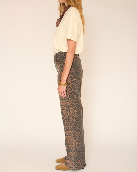 JEAN THE JAGGER LEOPARD PRINT CHOCO ~ MKT STUDIO