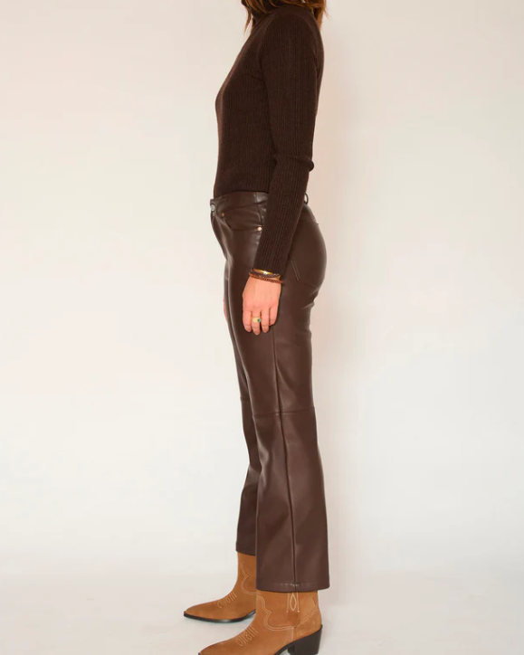PANTALON THE LINDA LEATHER  BROWN ~ MKT STUDI