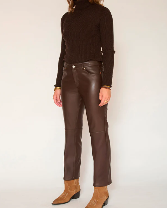 PANTALON THE LINDA LEATHER  BROWN ~ MKT STUDI