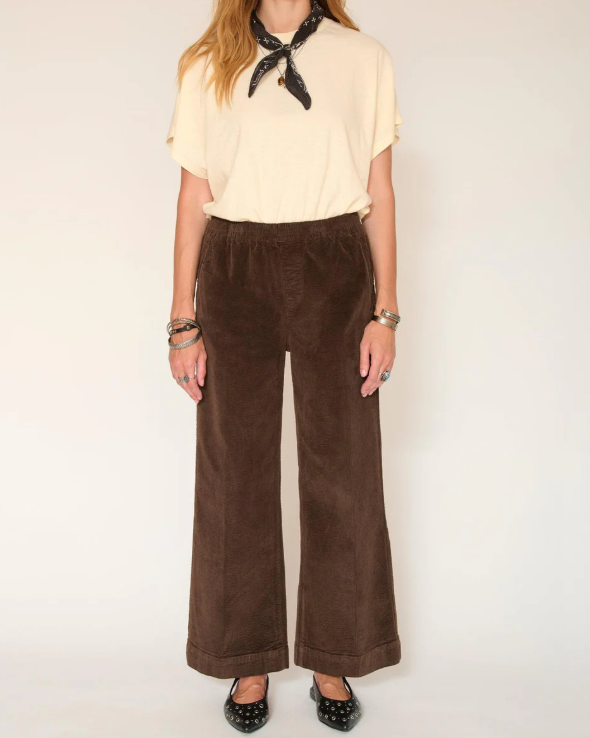 PANTALON PACO SOFT CORDUROY KAKI/CHOCOLAT ~ M