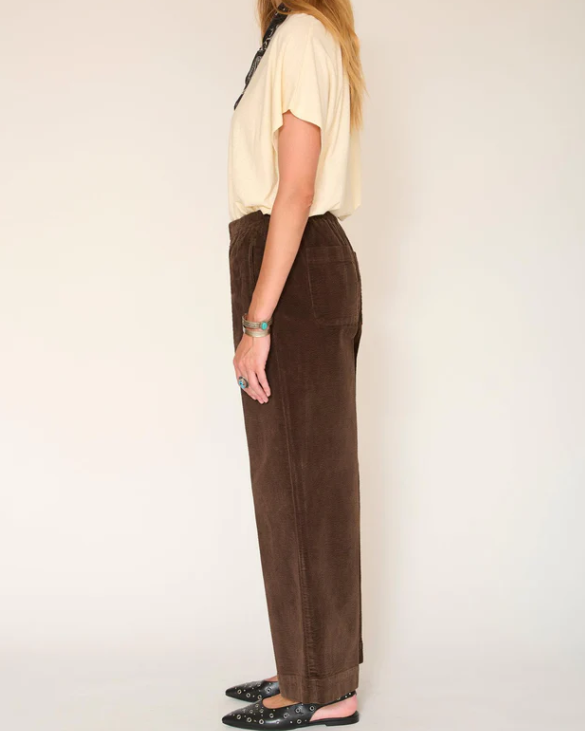 PANTALON PACO SOFT CORDUROY KAKI/CHOCOLAT ~ M