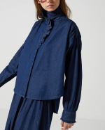 BLOUSE ALICE DARK BLUE DENIM ~ CHARLIE JOE