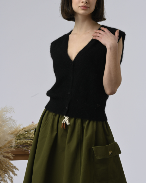 GILET ANSELME NOIR ~ ORFEO