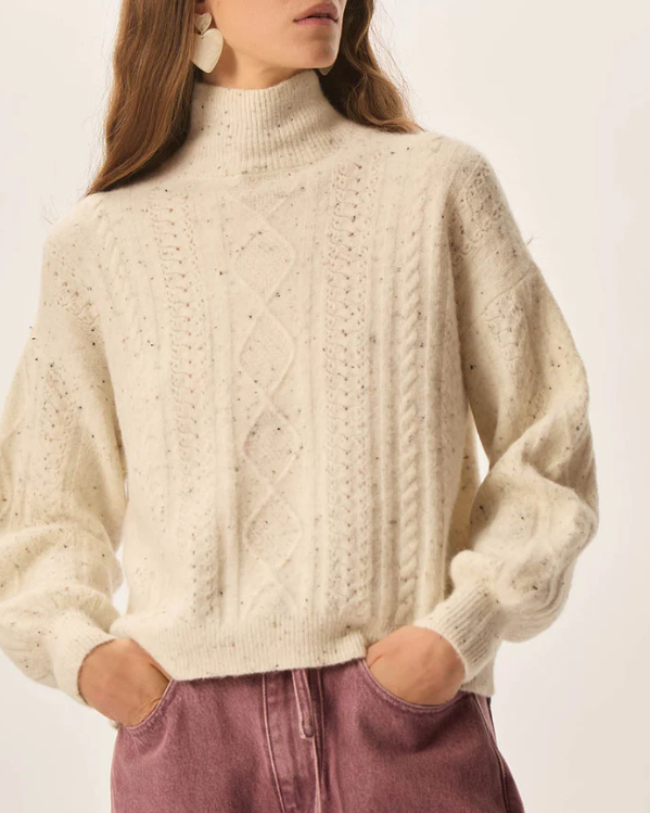 PULL DINO CREME TWEED ~ DES PETITS HAUTS